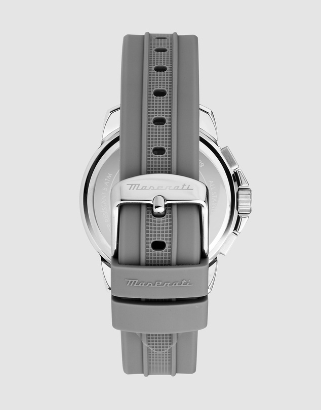 Maserati - Maserati Successo 42mm Chrono Gray Dial Gray Silicone Strap  Watch