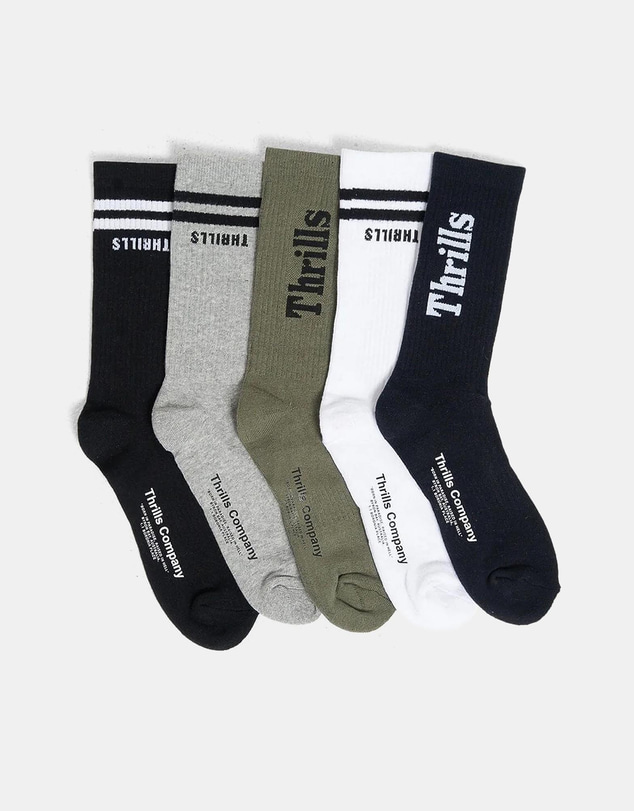 Thrills - 5-Pack Minimal Thrills Socks
