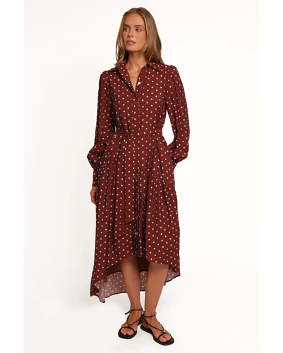 Petal & Pup - Graylen Midi Dress - Brown/Blue Spot