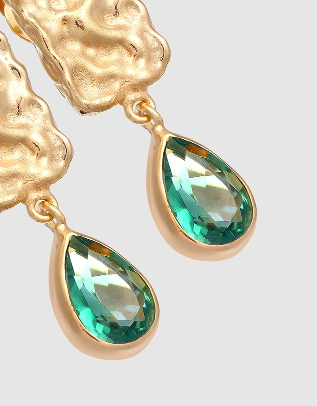 Elli Jewelry - Quartz Teardrop Stud Earrings in Gold-Plated 925 Silver