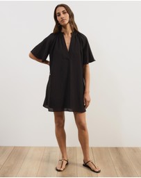 Atmos&Here - Amina A-Line Mini Dress With Butterfly Sleeves