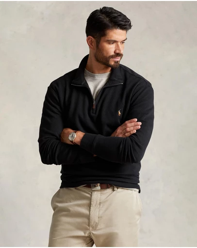 Polo Ralph Lauren - ICONIC EXCLUSIVE - Big & Tall Estate-Rib Quarter-Zip Pullover