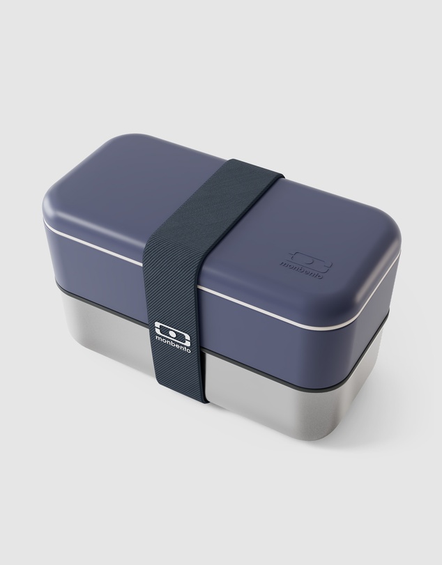 Monbento - Monbento Mb Sense Original The Two-Tier Metal Food Container Sense Original - Natural Blue