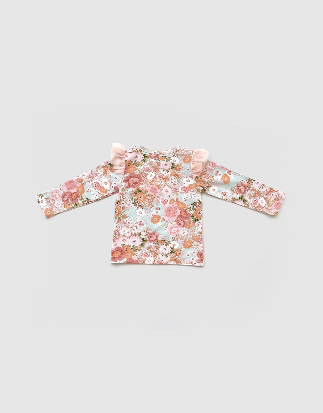 WITH LOVE FOR KIDS - Tulle Flutter Long Sleeve Top - Kids