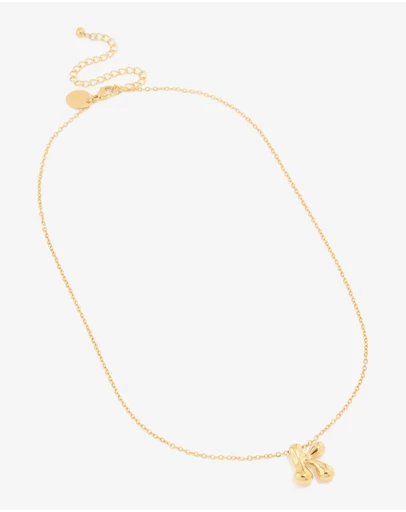 Lovisa - Waterproof Gold Plated Stainless Steel Large Bubble Letter K Necklace