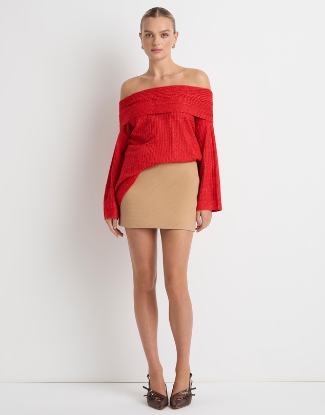 Dazie - Romee Off The Shoulder Knit Jumper