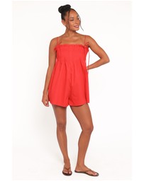 Petal & Pup - Liora Pleated Playsuit - Red