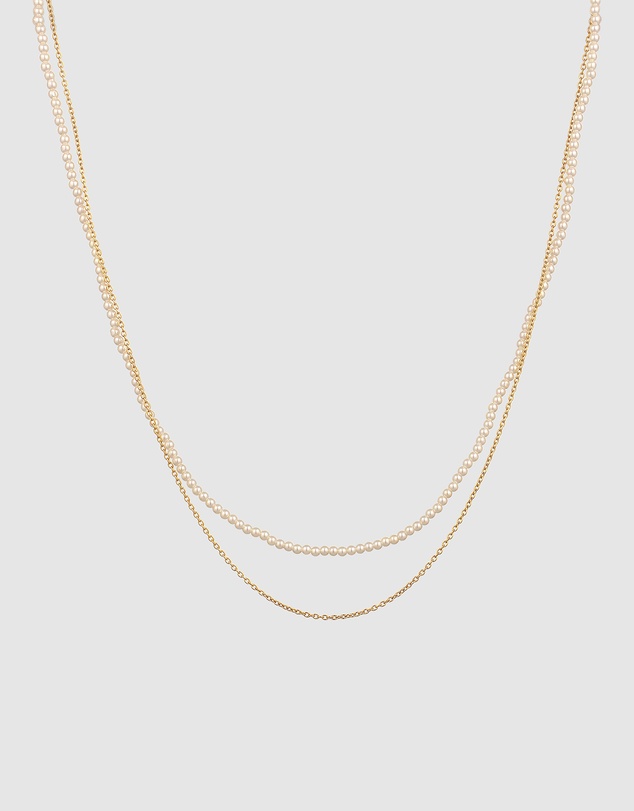 Elli Jewelry - Necklace Set Pearl 925 Sterling Silver Gold-Plated