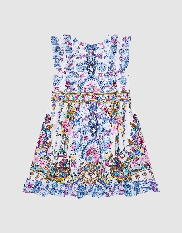 Camilla - Sleeveless Mini Dress With Frill Edges - Kids