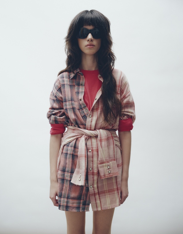 THE TALES - Tied Up Pre Styled Flannel Shirt Dress