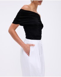 Minima Esenciales - Saffi Mid Rise Wide Leg Linen Pants