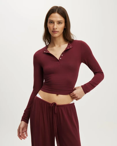 Cotton On Body - Super Soft Henley Long Sleeve Top