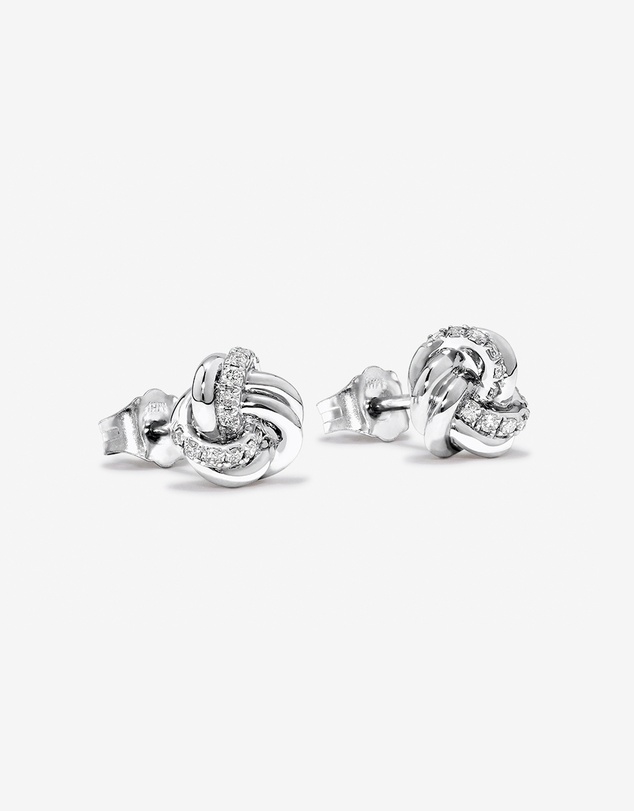 Michael Hill - 0.15 Carat TW Diamond Knots Stud Earrings in Sterling Silver
