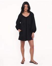 Petal & Pup - Walker Smock Mini Dress - Black