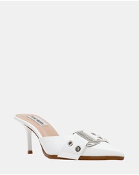 Steve Madden - Hiatus White Crinkle Patent Heels