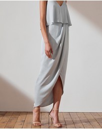 Shona Joy - Luxe Draped Cocktail Frill Dress