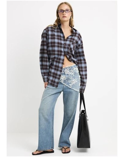 Insight - Arlo Plaid Boyfriend Long Sleeve Shirt