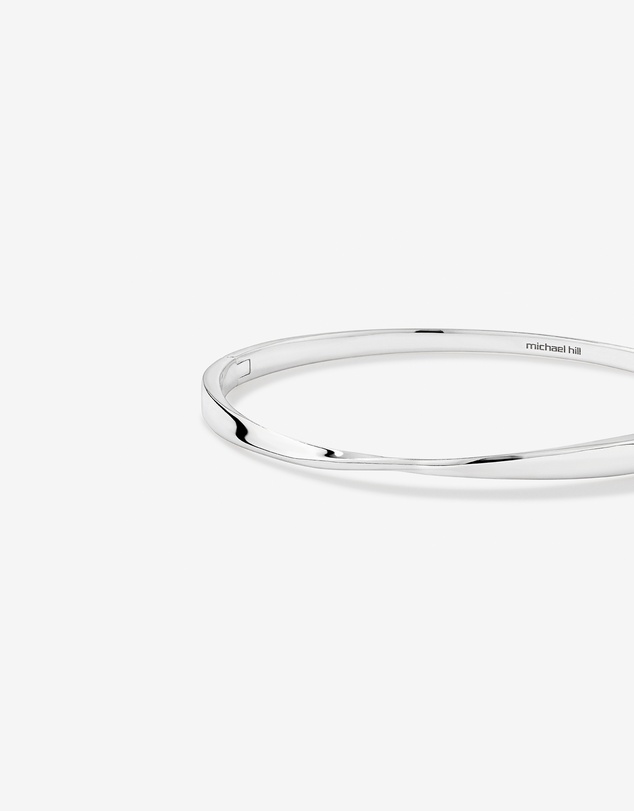Michael Hill - Polished Oval Twist Bangle in Sterling Silver