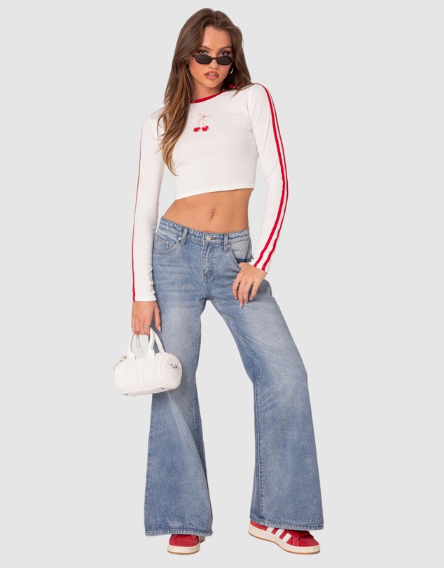 EDIKTED - Low Rise Wide Leg Jeans