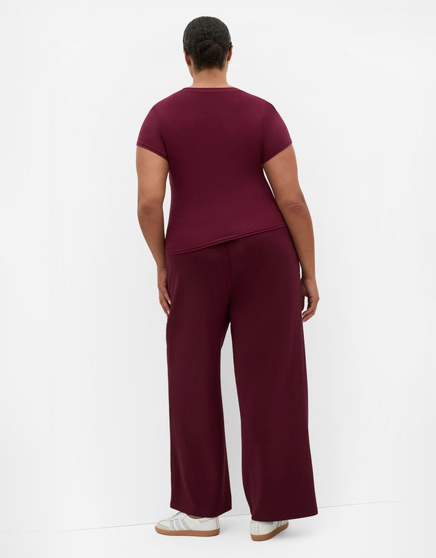 City Chic - Plus size Karla Short Sleeve Tee - dark cherry