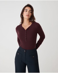 Forcast - Henley Button Up Knit
