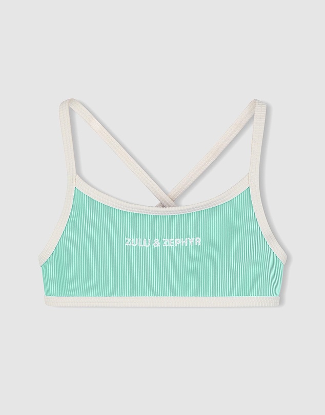 Zulu & Zephyr Mini - Mini Stripe Logo Bikini Top - Kids-Teens