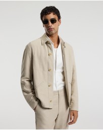 Calibre - Linen Cotton Twill Shirt Jacket Natural