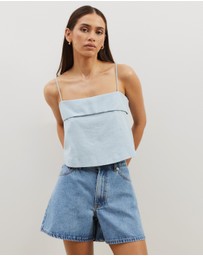 Atmos&Here - Orielle Linen Blend Square Neck Cami