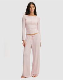 Cotton On Body - Super Soft Boat Neck Henley Long Sleeve Top