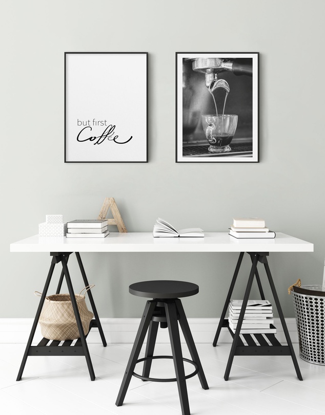 Olive et Oriel - But First Coffee Art Print
