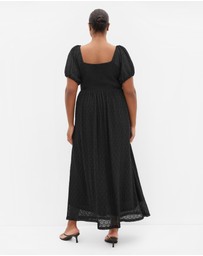 City Chic - Plus size Lani Lace Short Sleeve Midi Dress - black