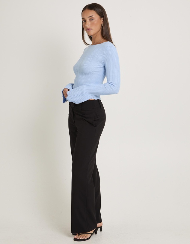 Subtitled - Hally Boat Neck Long Sleeve Knit Top