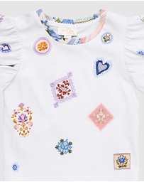 Camilla - Embroidered Frill Tee - Babies