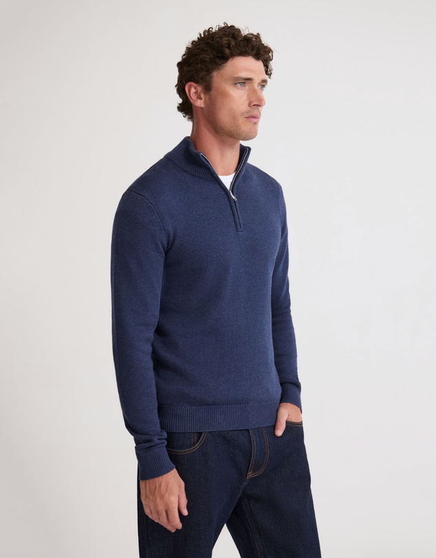 Oxford - Robert Zip Neck Knit Pullover