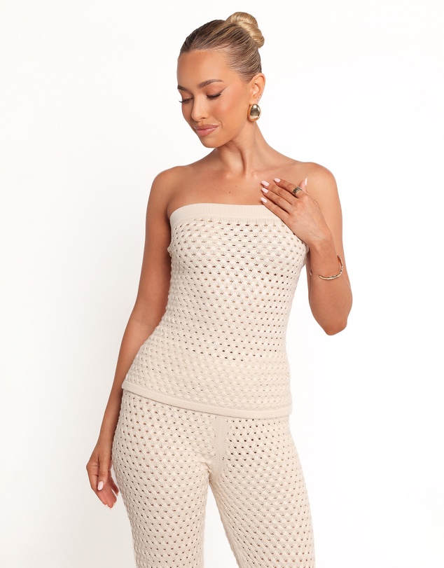 Petal & Pup - Fonte Strapless Knit Top - Cream