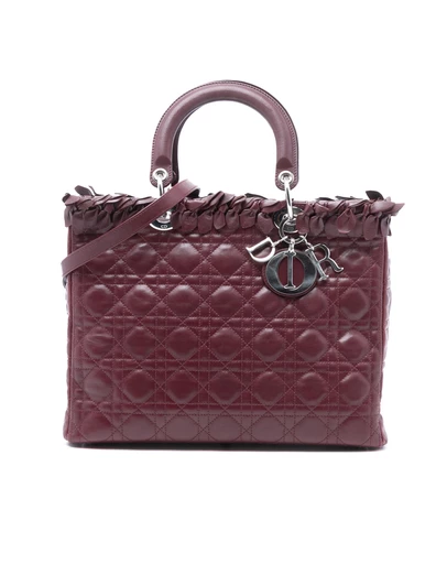 Pre-Loved by Azura Reborn - Pre-Loved Large Lambskin Cannage Bow Lady Dior
