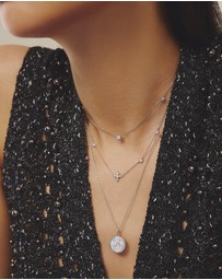 Ania Haie - Ania Haie Silver Eight-Pointed Star Cubic Zirconia Station Necklace