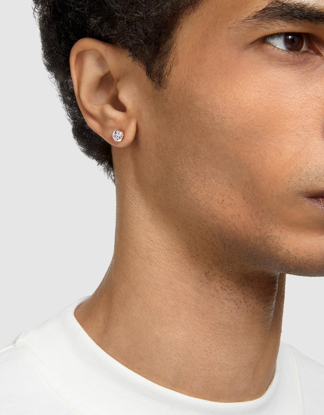 Swarovski - Stilla stud earrings, Round cut, White, Rose gold-tone plated