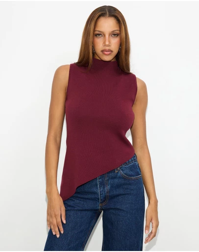 Dazie - Gracie High Neck Knit Top