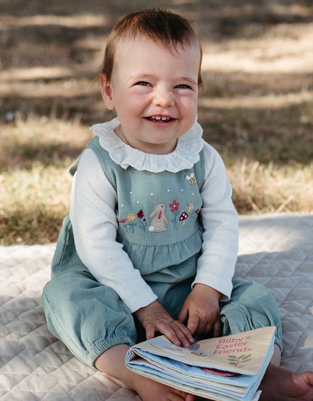 Purebaby - Embroidered Corduroy Romper -Kids-Babies