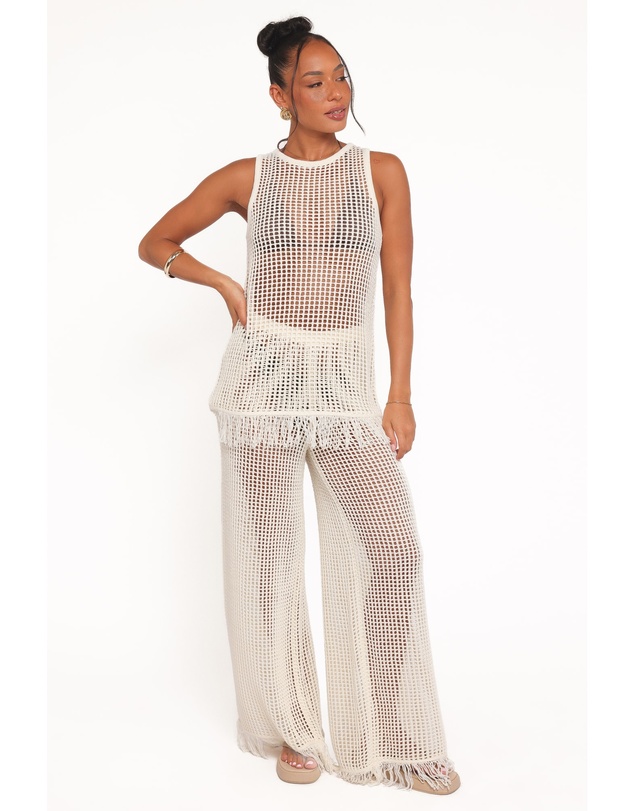 Petal & Pup - Lorna Knitted Pant - Off White