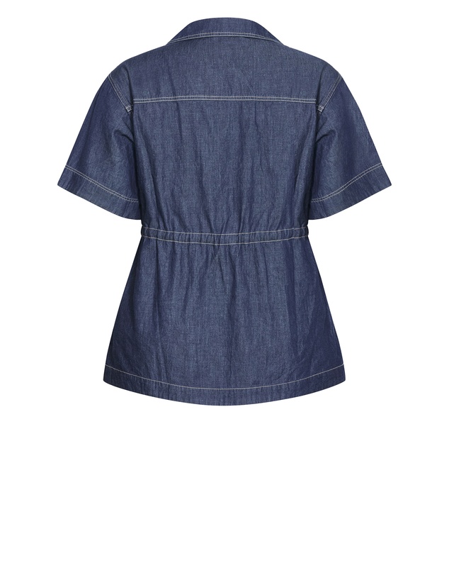 City Chic - Plus size Mikayla Denim Shirt - dark wash
