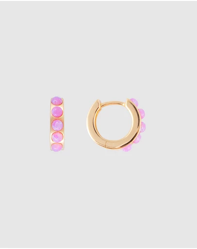 FAIRLEY - Pink Opal Crystal Huggies