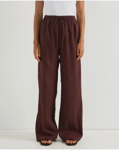 Atmos&Here - Hailey Relaxed Drawcord Organza Pants