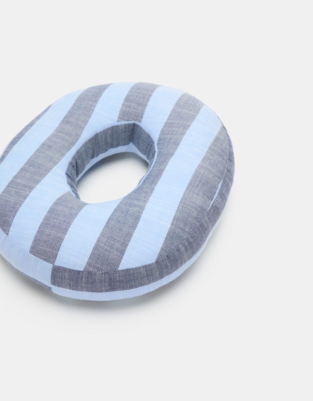 Seed Heritage - Blue Stripe Initial Cushion
