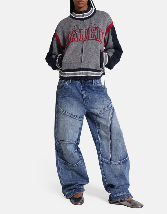 Jaded London - Knitted Bomber With Cable Knit Sleeves