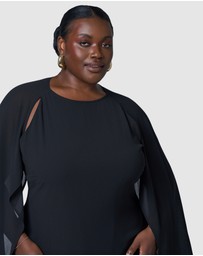 Pink Dusk by Curve Project - Eclipse Cape Maxi Dress