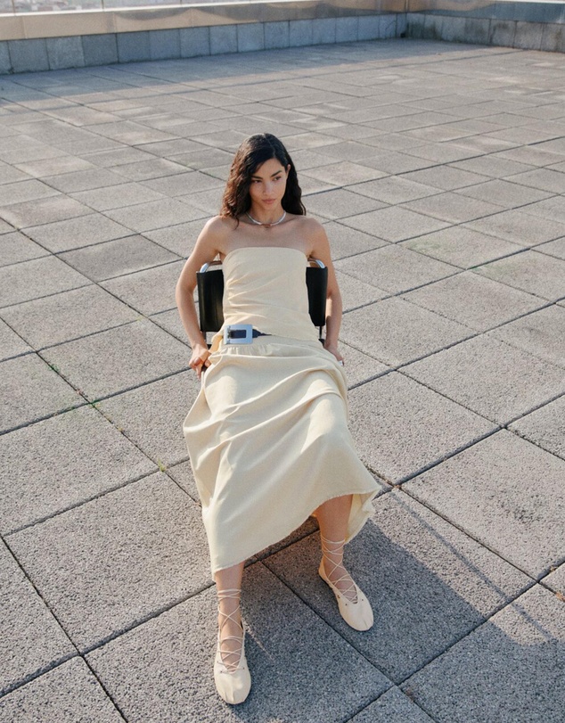 M.N.G - Strapless Linen Blend Top