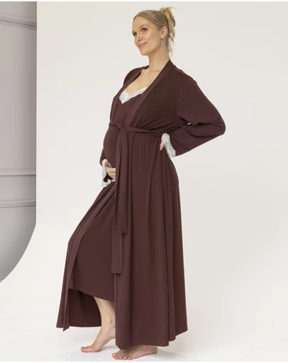 Angel Maternity - Cora Maternity Maxi Lace Robe