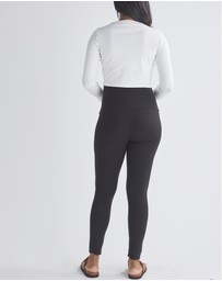 Angel Maternity - Celia Maternity Long Sleeve Cotton Crop Tee - White